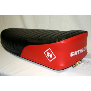 Sitzbankbezug Simson S51 strukturiert schwarz rot