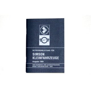 Betriebsanleitung für Simson Kleinfahrzeuge Ausgabe 1969