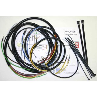 Kabelbaum Set Simson AWO T mit elektr Abblendschalter Seitenwagenanschluss